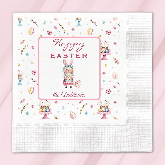 Naam, Schattigee Happy Easter Coined Cocktail Servet