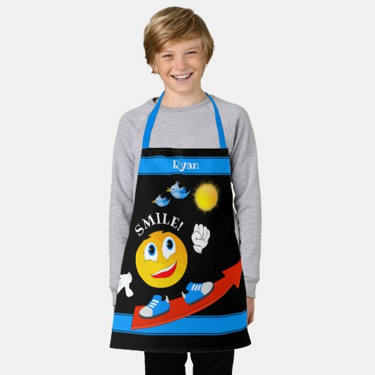  naam Schattigee lachende emoji kinderemoji Schort (Gedragen)