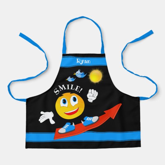 naam Schattigee lachende emoji kinderemoji Schort (Voorkant)