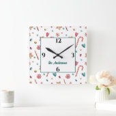 Naam, Schattigee Snoepjes Snoepjes & Cookies 10.75 Vierkante Klok (Huis)