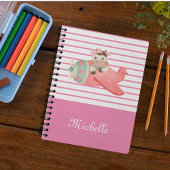 Naam & Schattigee Waterverf Koe in Vliegtuig, Whim Notitieboek