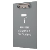 Naam schilder- en decorator-bedrijf grijs klembord (Links)