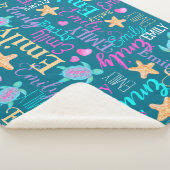 Naam schildpad seastar patroon roze paarse koraal sherpa deken (3/4)