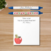 Naam School, Red Apple Custom Teacher Waardering Blauwe Inkt Pen