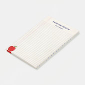 Naam schoolleraar Apple Lined Post-it Notes (Schuin)
