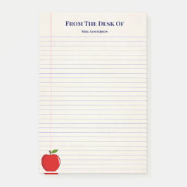 Naam schoolleraar Apple Lined Post-it Notes