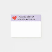 Naam Schoolverpleegster Rode Hart, Lavendelrand Post-it® Notes (Voorkant)