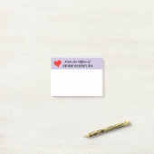 Naam Schoolverpleegster Rode Hart, Lavendelrand Post-it® Notes (Op bureau)