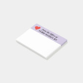 Naam Schoolverpleegster Rode Hart, Lavendelrand Post-it® Notes (Schuin)