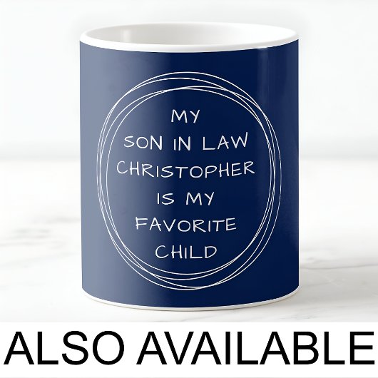 Naam, schoonzoon, Kerstmis, Verjaardag, Navy C41 Koffiemok