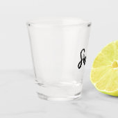 Naam Schrift Oudroze Streep Shot Glas (Links)