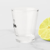 Naam Schrift Oudroze Streep Shot Glas (Rechts)