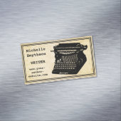 Naam schrijfmachine Antiek en website Magnetisch Visitekaartje (Voorbeeld)