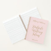 Naam schrijver Trendy Blush Pink Script Gold-lapto Notitieboek (Binnen)