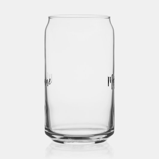 Naam script elegant blikvorm glas (Links)