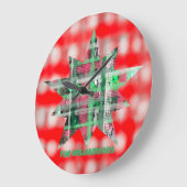 Naam script feestelijke ster geplakt rood groen wi grote klok (Hoek)