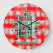 Naam script feestelijke ster geplakt rood groen wi grote klok (Voorkant)