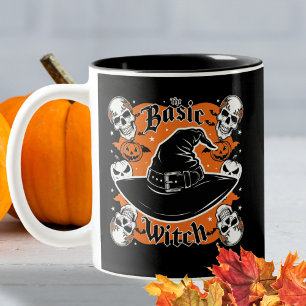 Naam  script Halloween Jack o Lantern Witch Tweekleurige Koffiemok