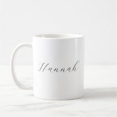 Naam Script Minimalistische zwart-witte koffie Mok (Links)