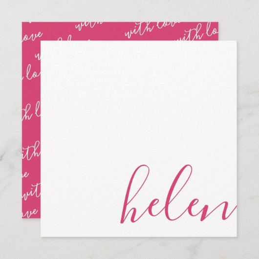 Naam script notitiekaartje (Voorkant / Achterkant)