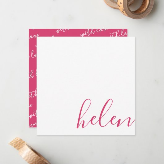 Naam script notitiekaartje (Voorkant / Achterkant in situ)