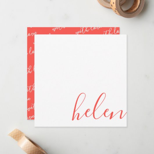 Naam script notitiekaartje (Voorkant / Achterkant in situ)