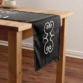 Naam Script-reeks volledig  tekst zwart Korte Tafelloper (Voorbeeld)