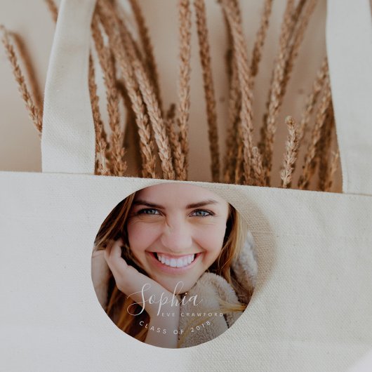 NAAM SCRIPT RONDE BUTTON 5,7 CM