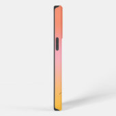 Naam Script Tekst Monogram Gradiënt Ombre Oranje iPhone Hoesje (Rechterkant)