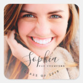 NAAM SCRIPT VIERKANTE STICKER (Voorkant)