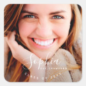 NAAM SCRIPT VIERKANTE STICKER (Voorkant)