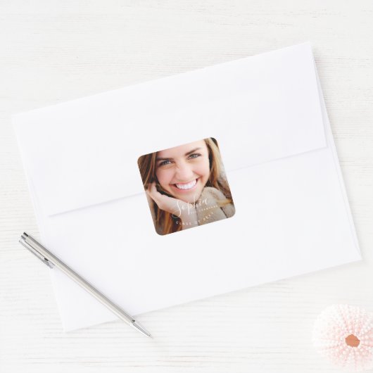 NAAM SCRIPT VIERKANTE STICKER (Envelop)