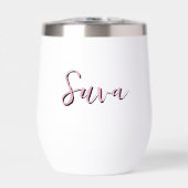 Naam Script Vintage Roze Streep (Voorkant)