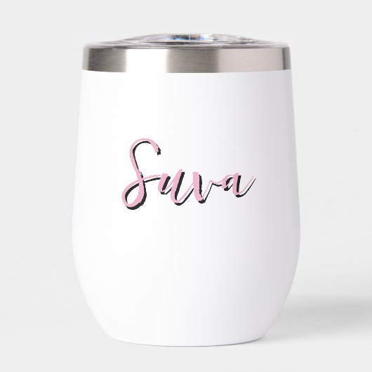Naam Script Vintage Roze Streep (Voorkant)