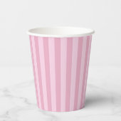 Naam Script Vintage Roze Streep Papieren Bekers (Achterkant)