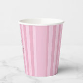 Naam Script Vintage Roze Streep Papieren Bekers (Links)