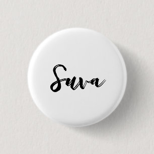 Naam Script Vintage Roze Streep Ronde Button 3,2 Cm
