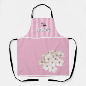 Naam Script Vintage Roze Streep Schort (Voorkant)