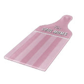 Naam Script Vintage Roze Streep Snijplank (Hoek)