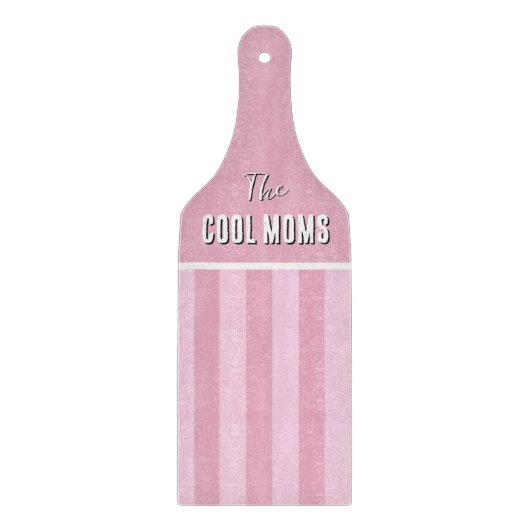 Naam Script Vintage Roze Streep Snijplank (Voorkant)