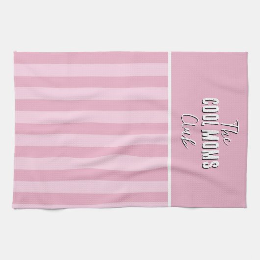 Naam Script Vintage Roze Streep Theedoek (Horizontaal)
