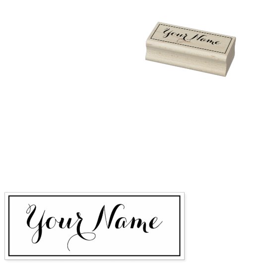 Naam Scripted Signature Cute Name Rubberstempel (Gestempeld)