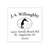 Naam Seahorse name Return Address Rubberstempel (Afrduk)