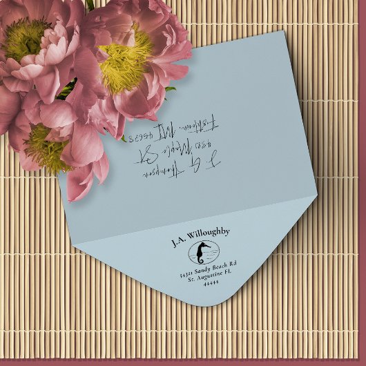 Naam Seahorse name Return Address Rubberstempel