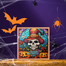 Naam Sentiment Jaar Spooky Skelet Halloween Tegeltje