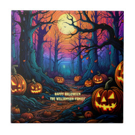 Naam Sentiment Spooky Halloween Pumpkin Tegeltje