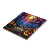 Naam Sentiment Spooky Halloween Pumpkin Tegeltje (Zijkant)