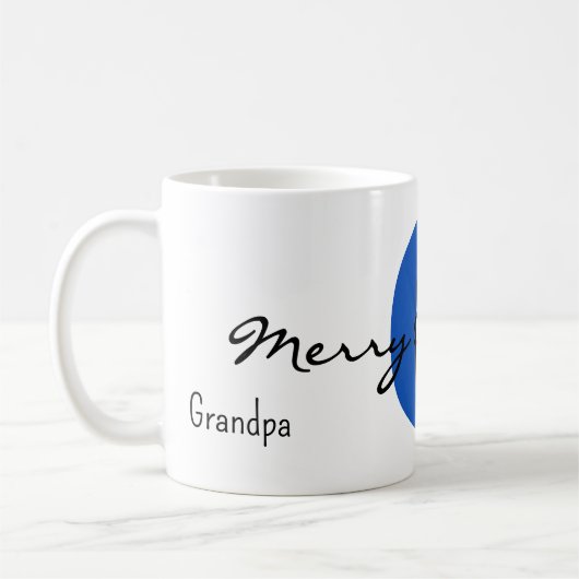 Naam, September Sapphire Blue | vrolijk kerstfeest Koffiemok (Links)