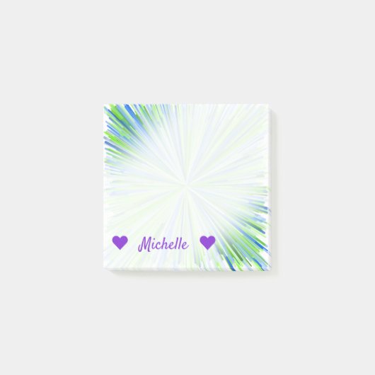 Naam + Shades van het Groene en Blauwe Patroon van Post-it® Notes (Voorkant)