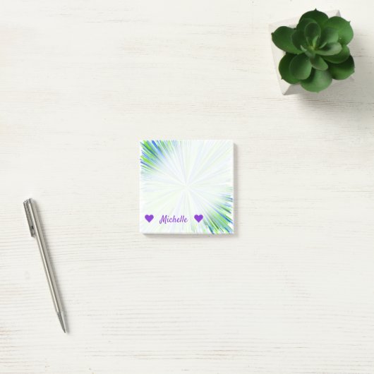 Naam + Shades van het Groene en Blauwe Patroon van Post-it® Notes (Kantoor)